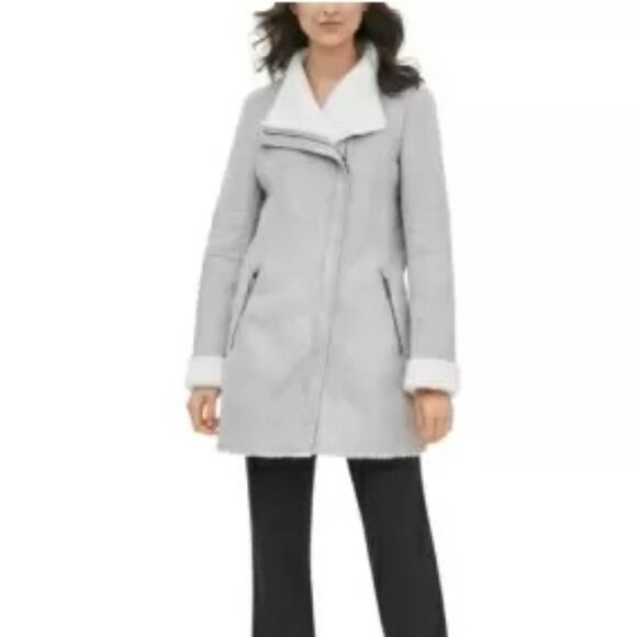 Calvin Klein Faux-Shearling Coat - Picture 2 of 12